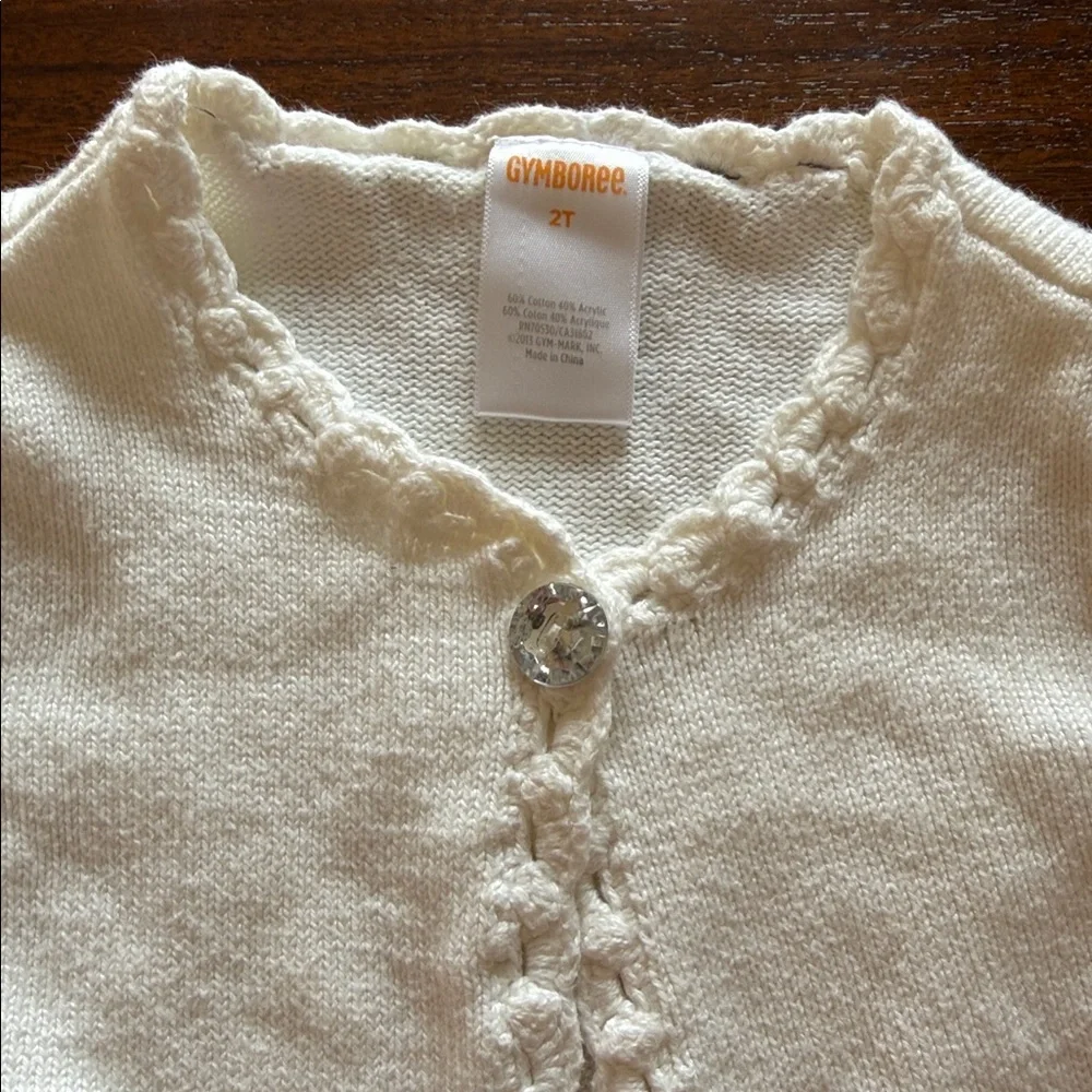Gymboree Creamy white Knit Cardigan Sz 2T‎